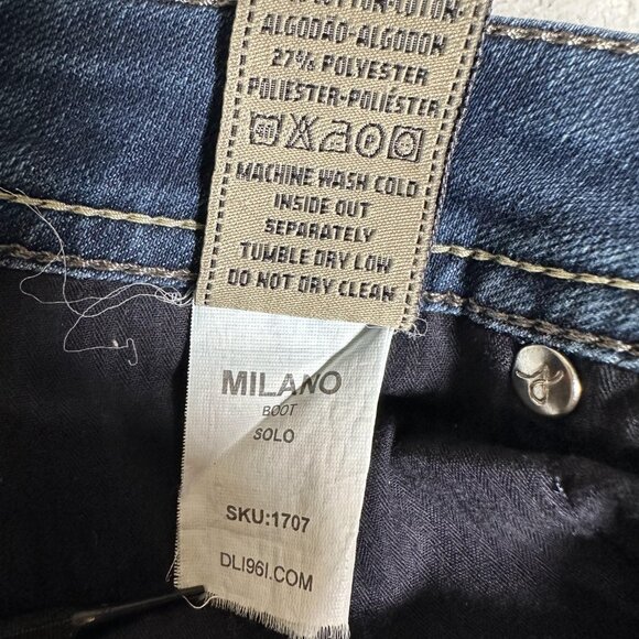 DL1961 Bootcut Jeans Women Size 27 Milano Solo 4-Way Stretch Comfort W28 L32 EUC - Picture 9 of 14